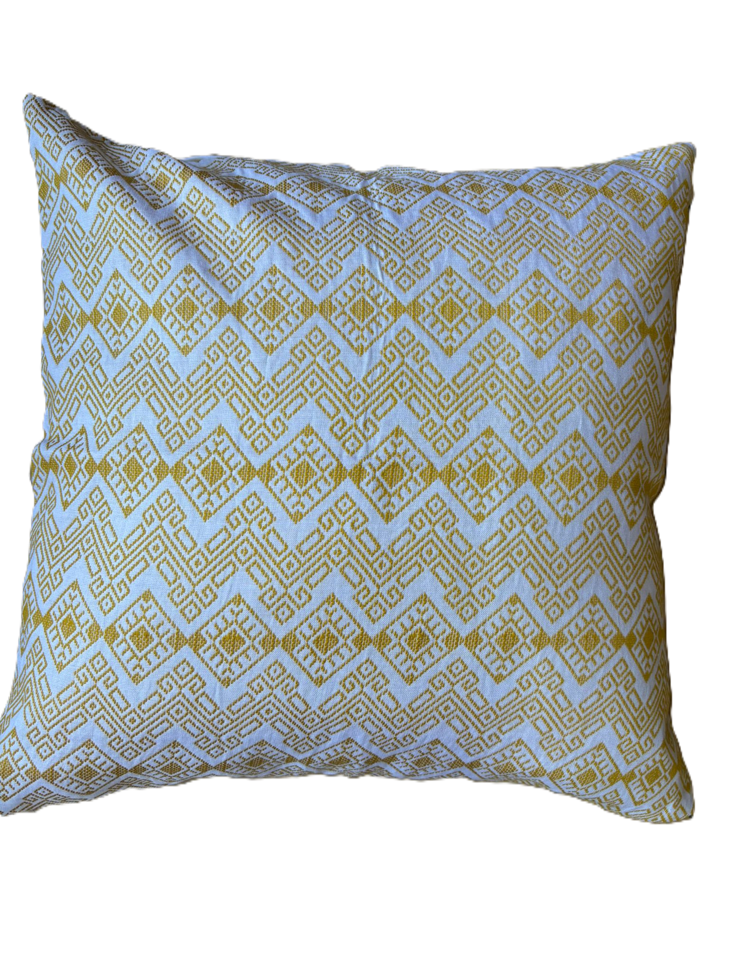 White and yellow Kachin cushion