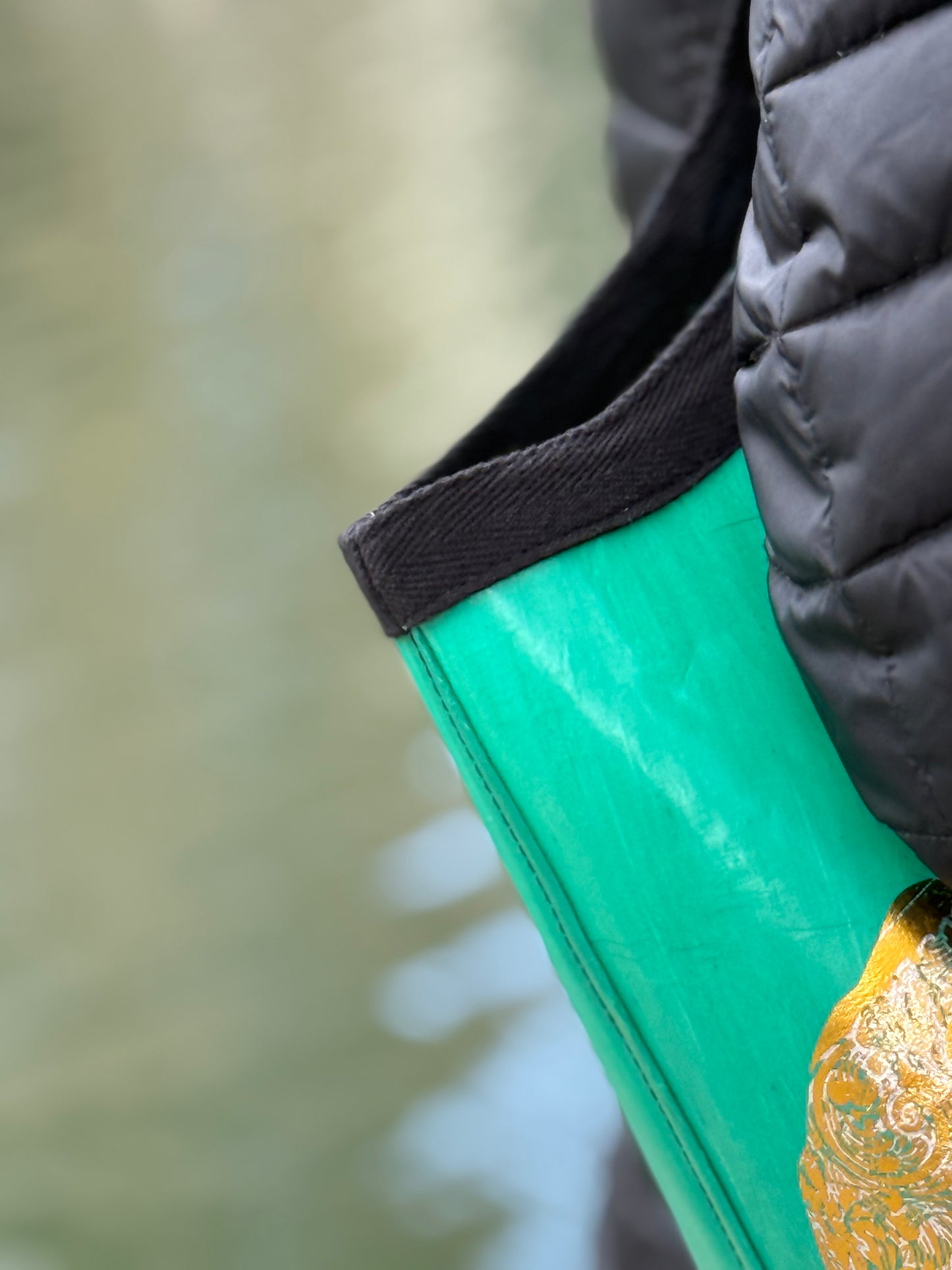 Cabas vert en plastique recyclé