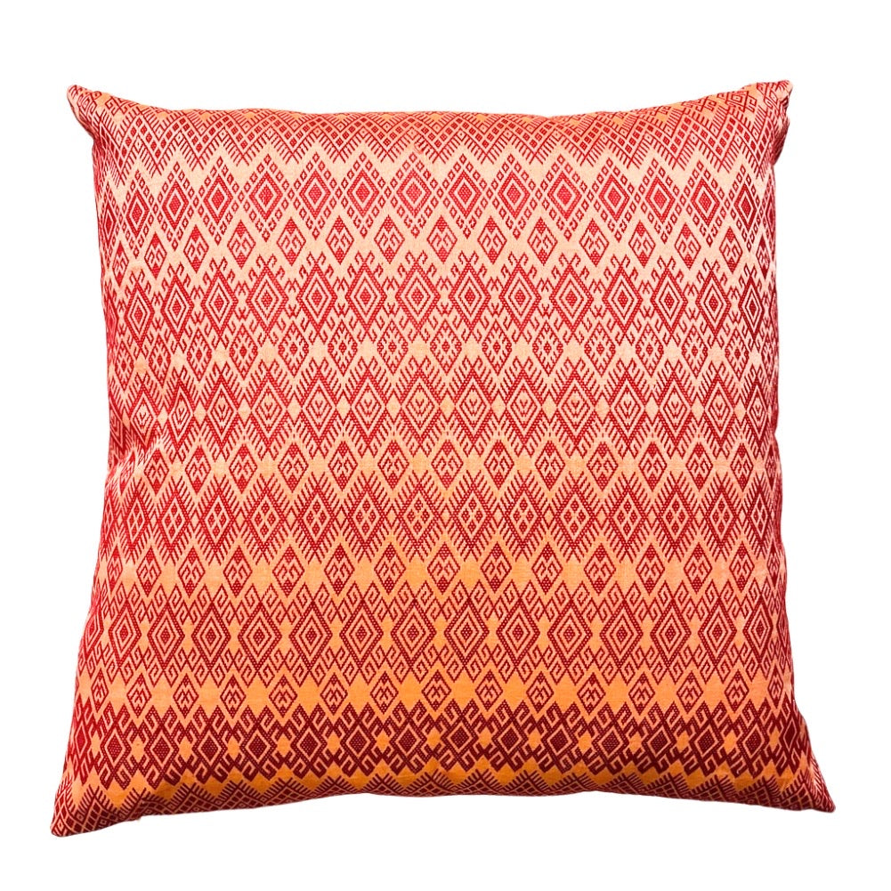 Red and orange Kachin cushion