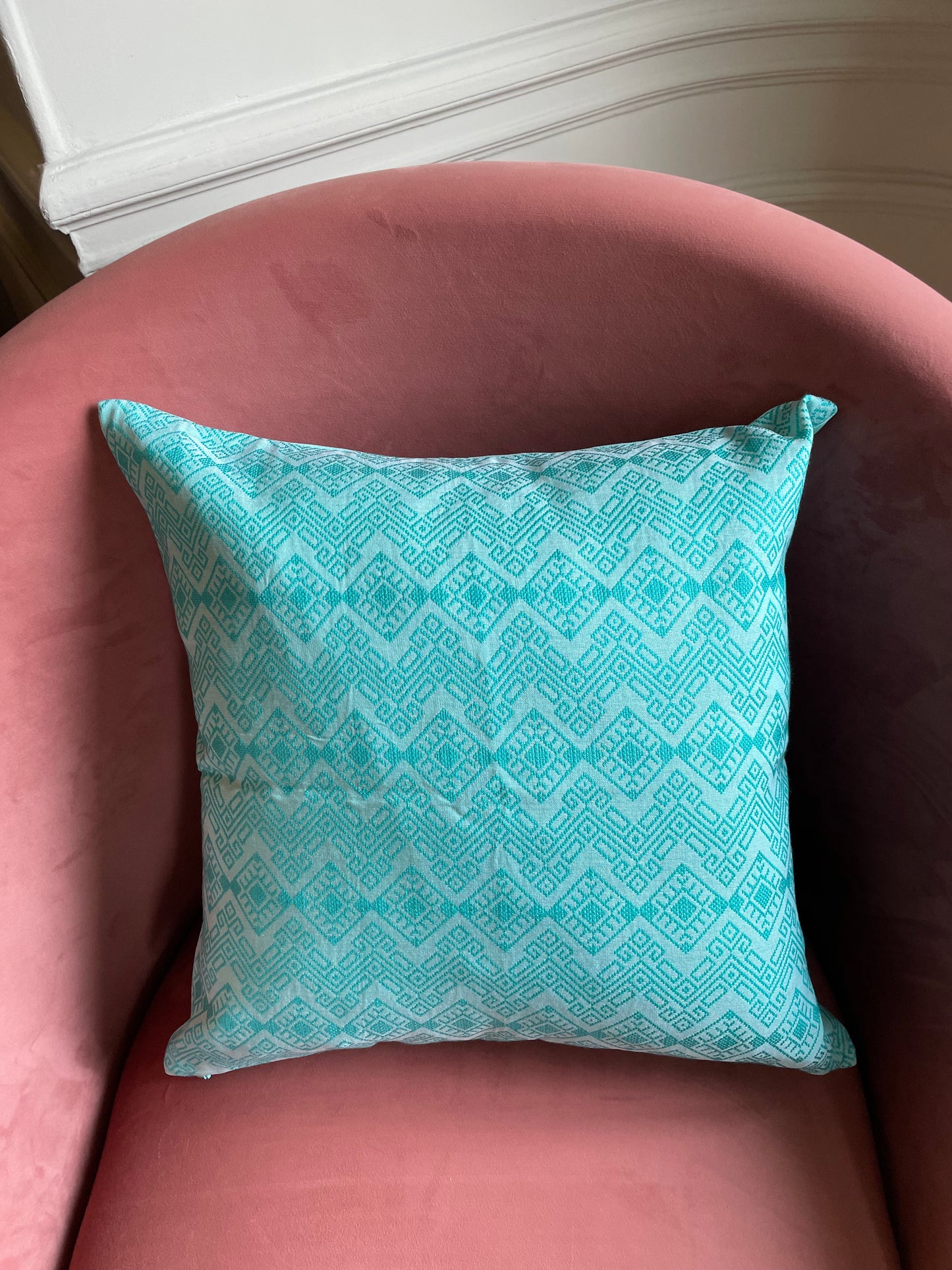 Turquoise Kachin cushion