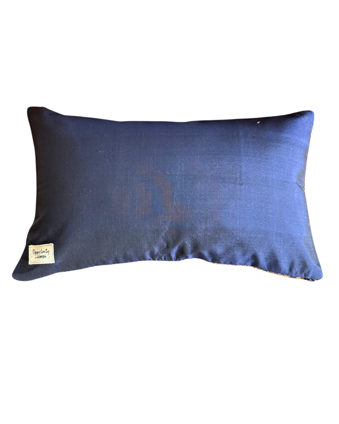 Housse de coussin Kachin bleu marine et orange (RIDA)