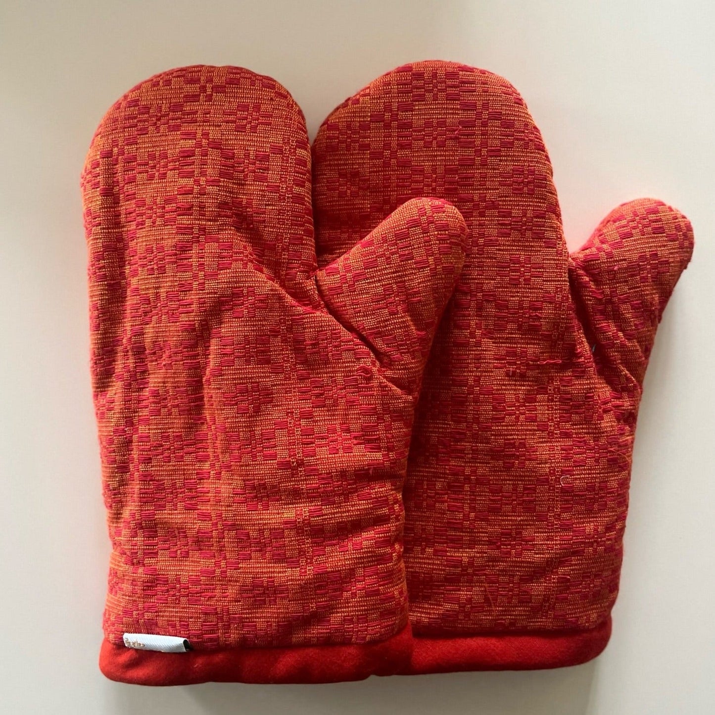 Orange oven mitts