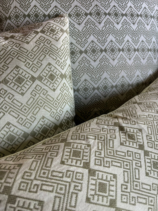 Lime green Kachin cushion 