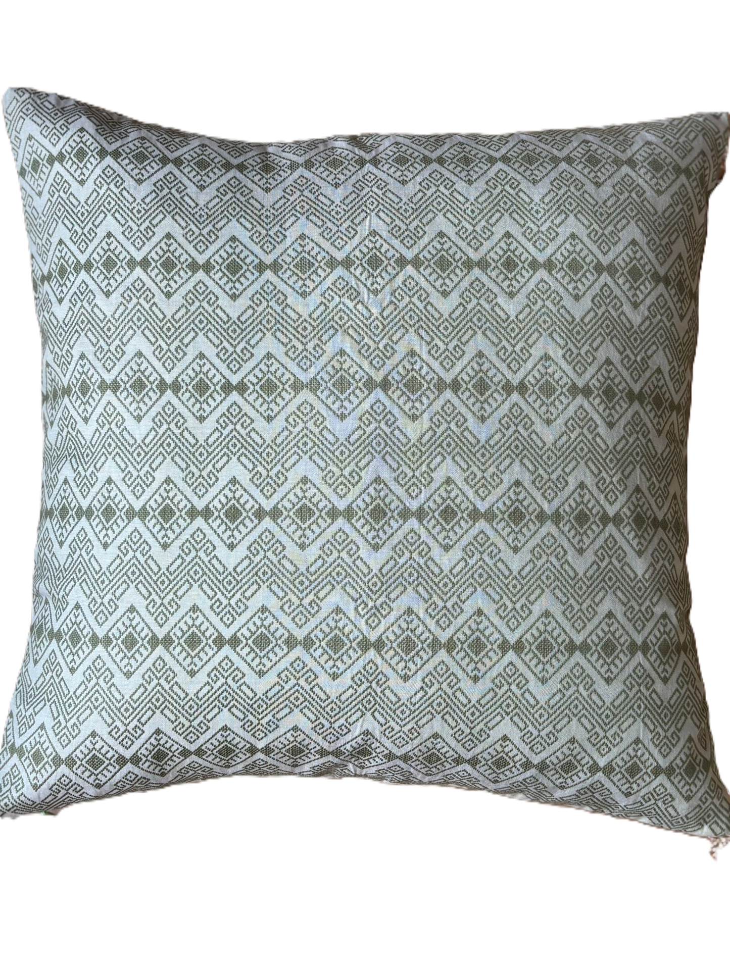 Lime green Kachin cushion 