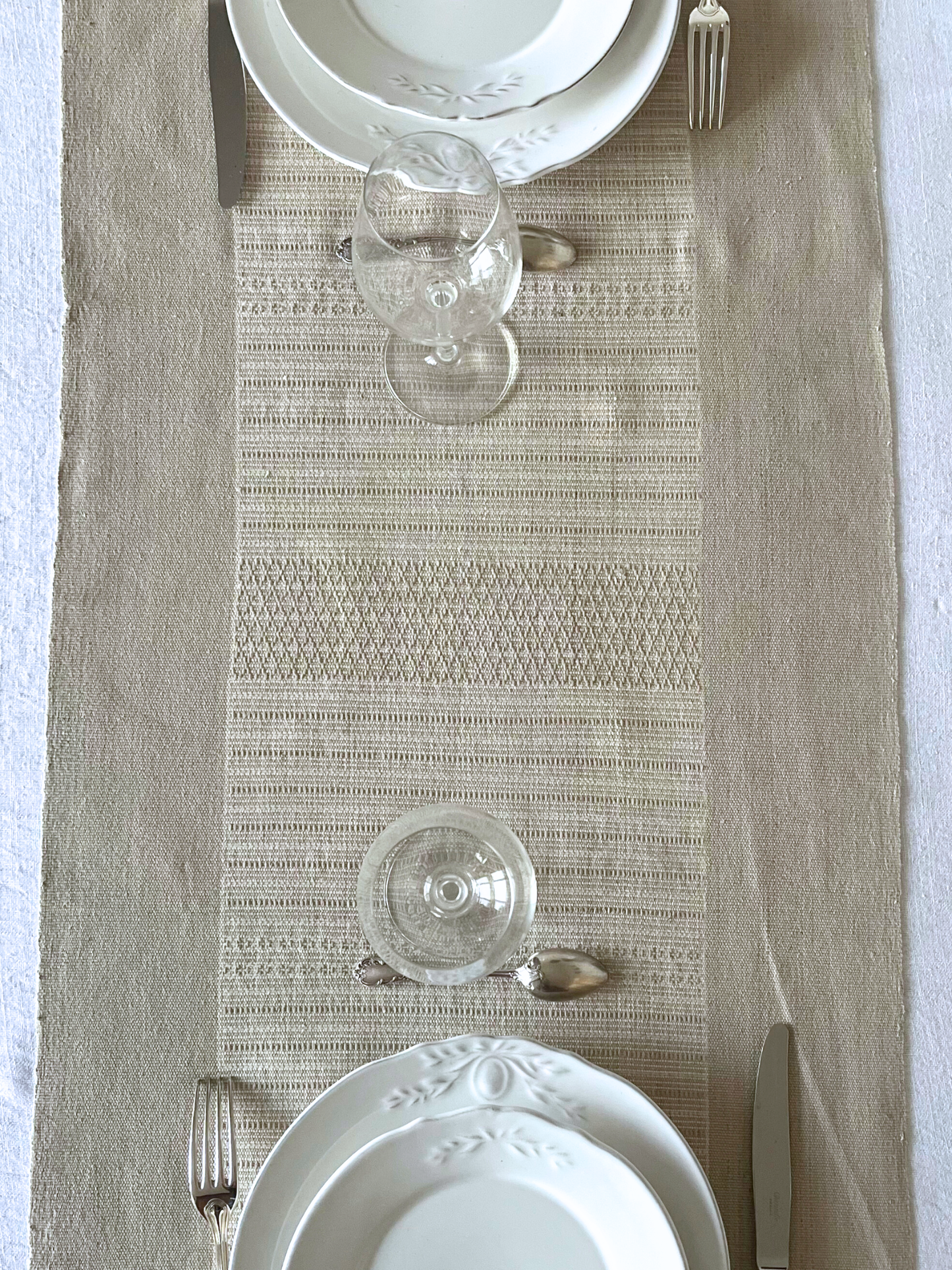 Beige Eyelash Table Runner