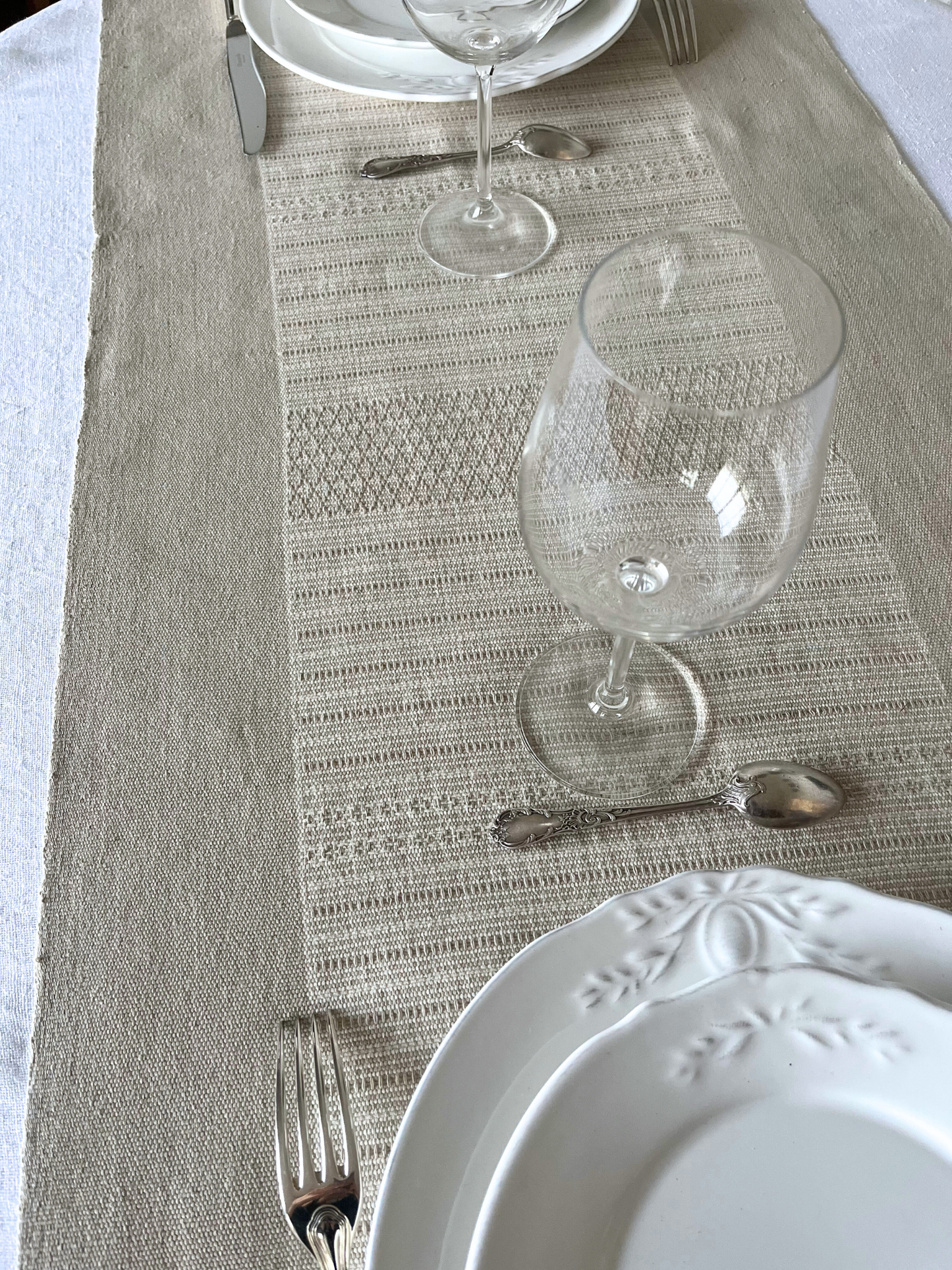 Beige Eyelash Table Runner