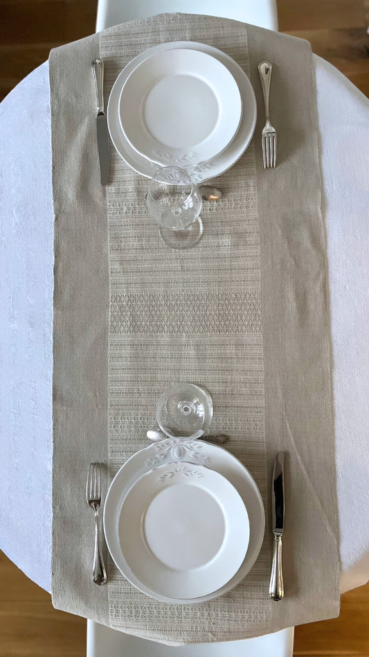 Beige Eyelash Table Runner