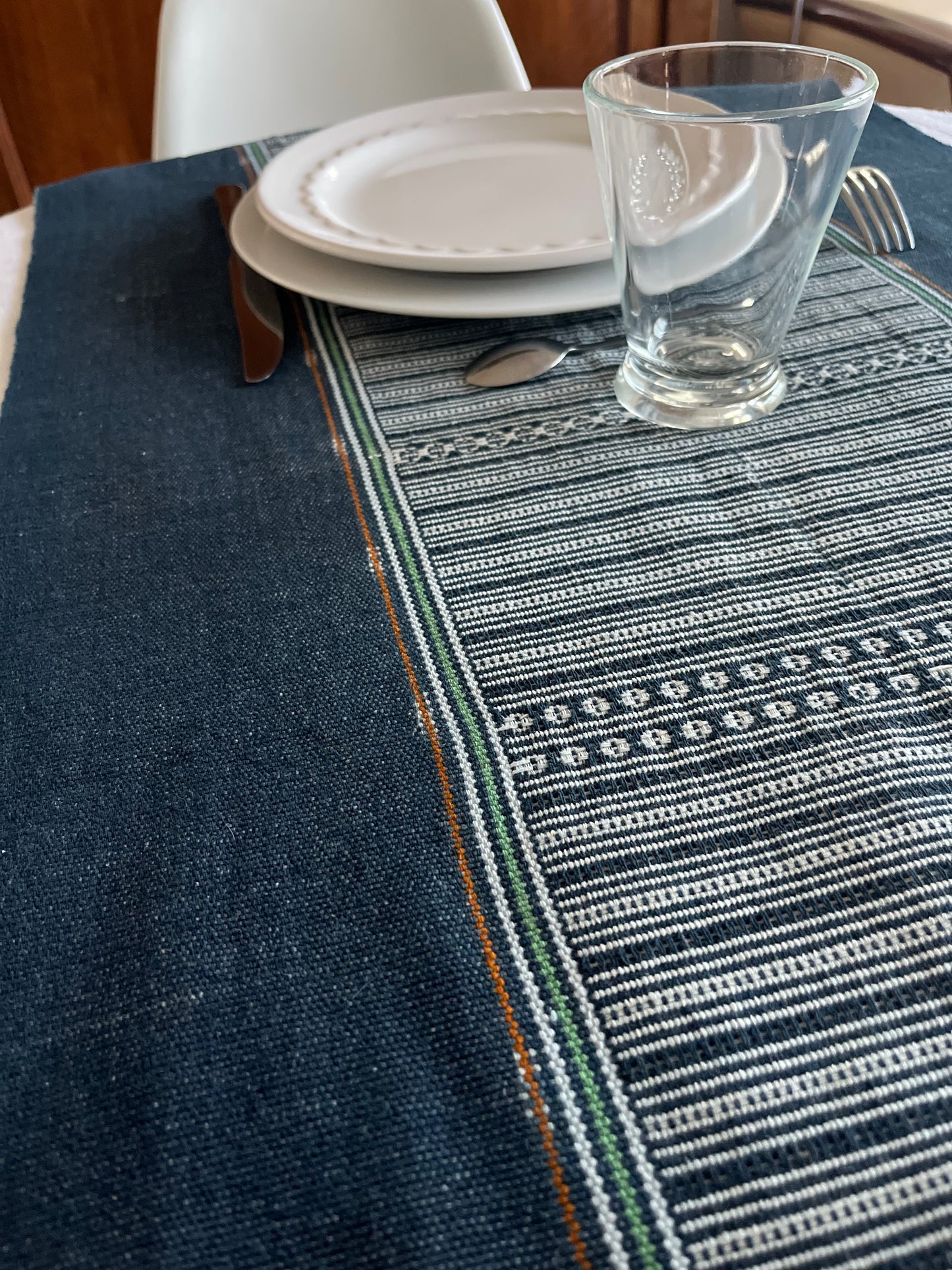 Indigo Blue Eyelash Table Runner