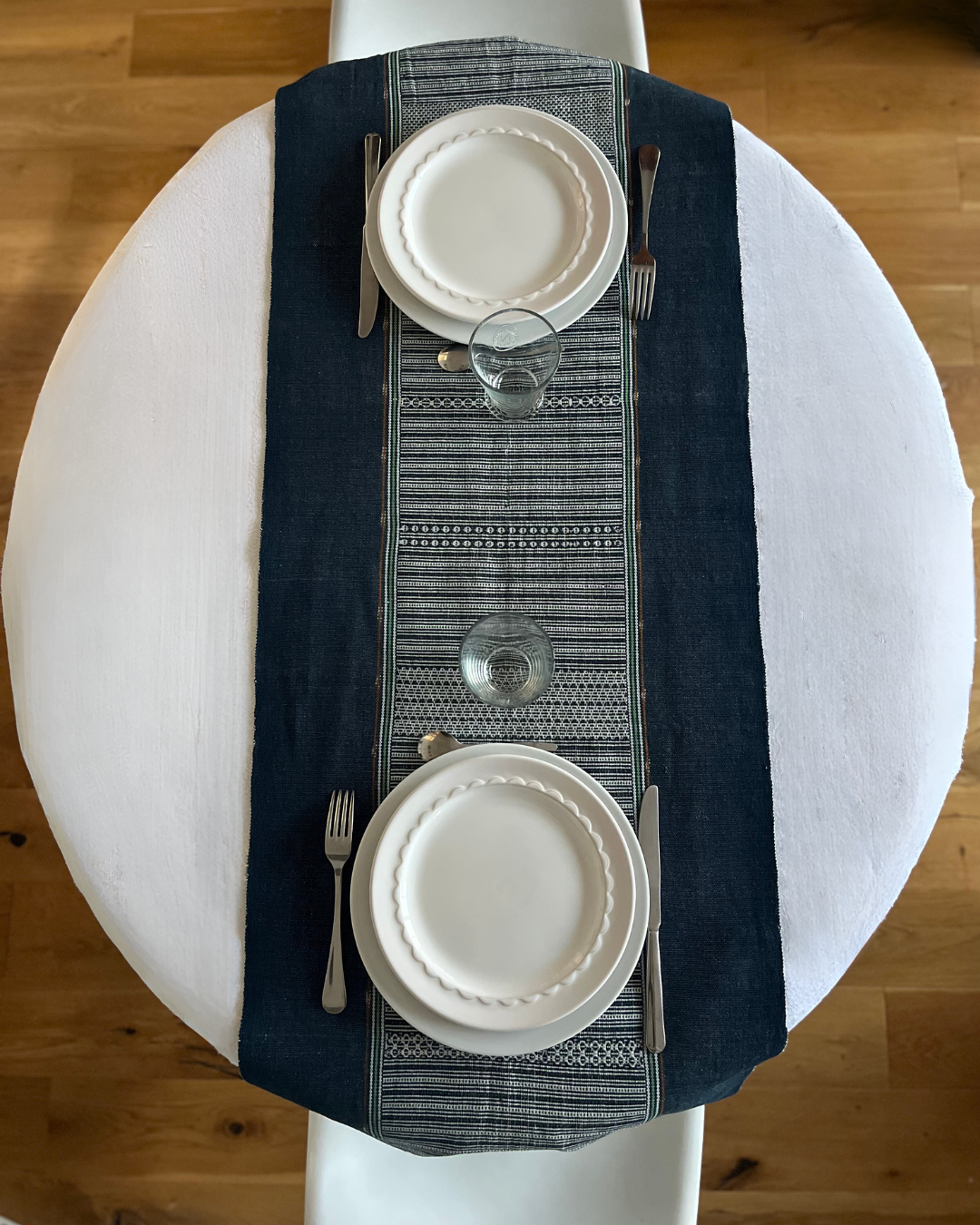 Indigo Blue Eyelash Table Runner
