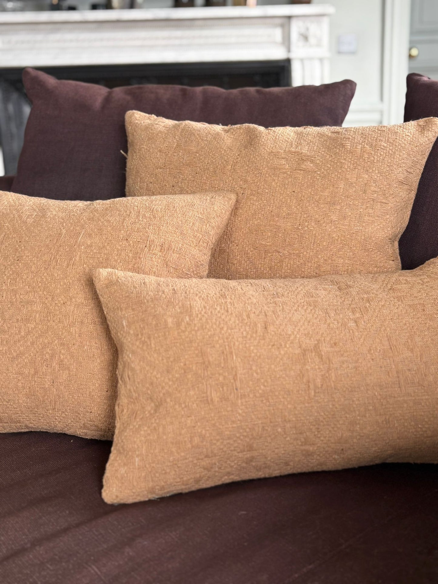 Housse de coussin Dokmai camel