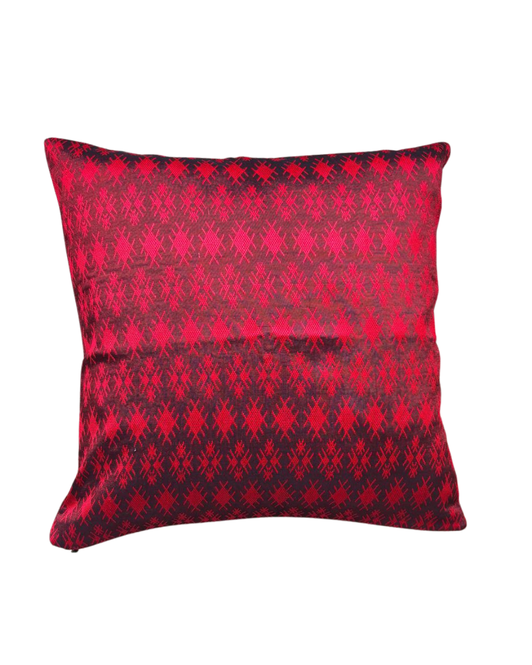 Housse de coussin Kachin bordeaux et rouge
