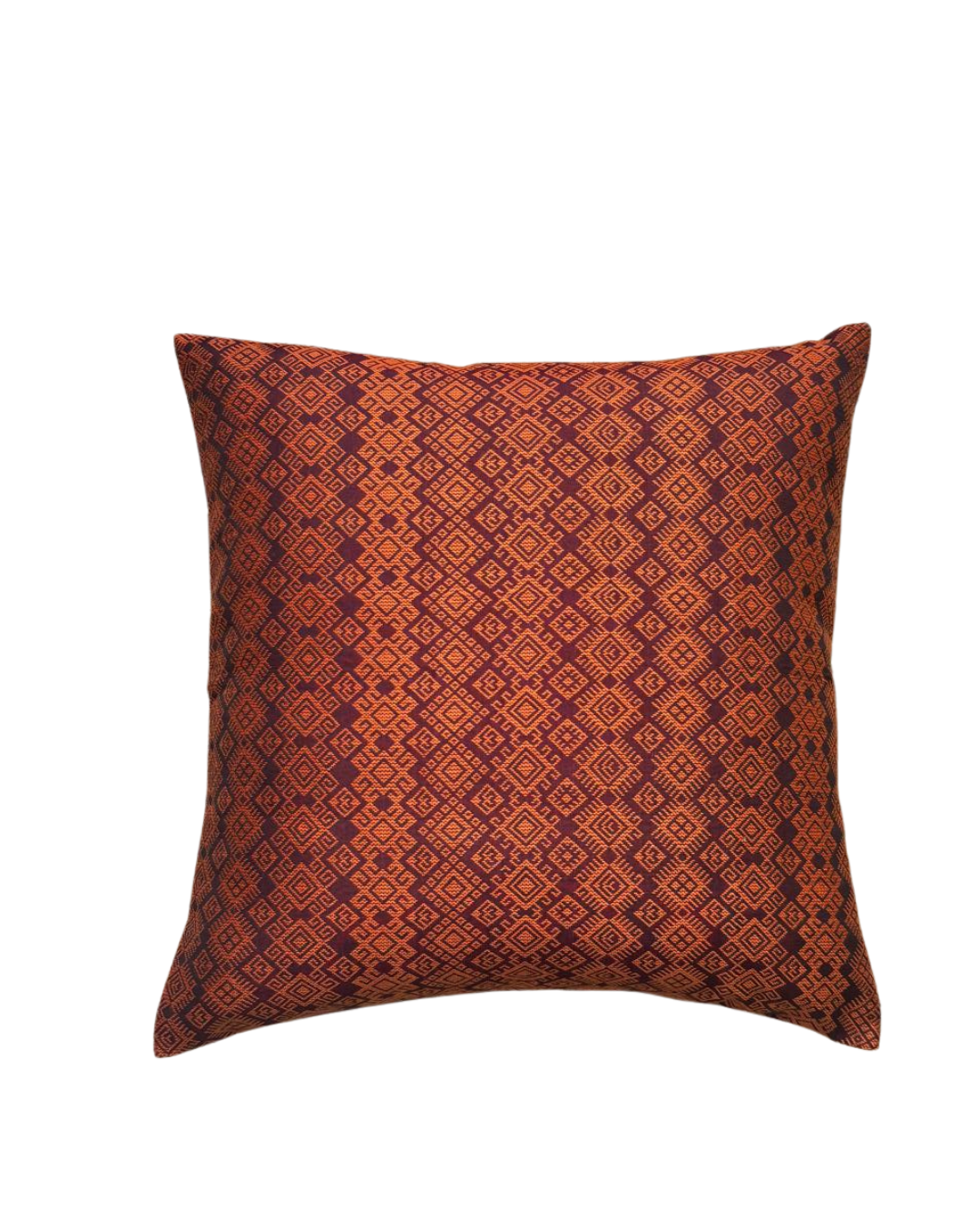 Housse de coussin Kachin bordeaux et orange (RIDA)