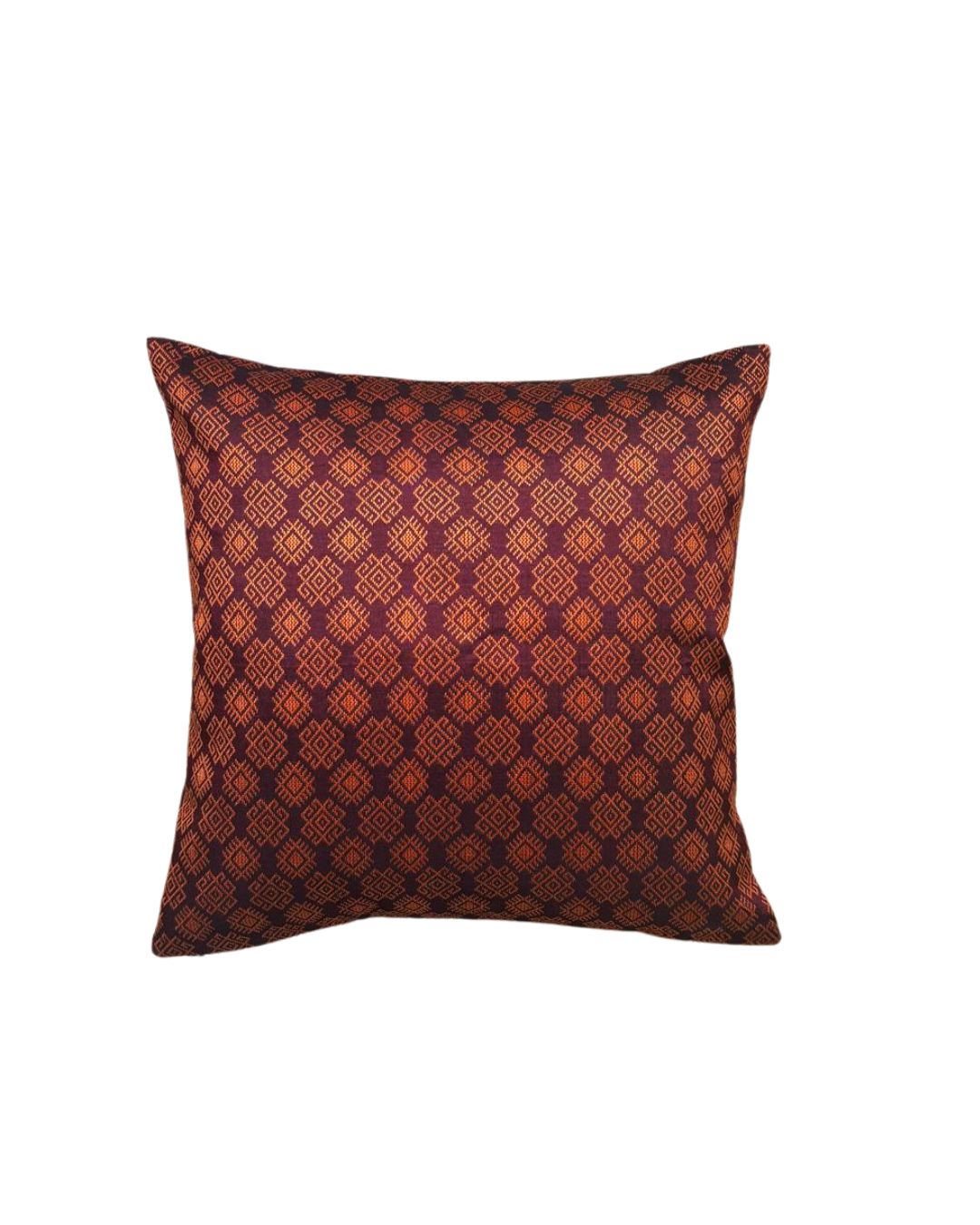 Housse de coussin Kachin bordeaux et orange (RIDA)