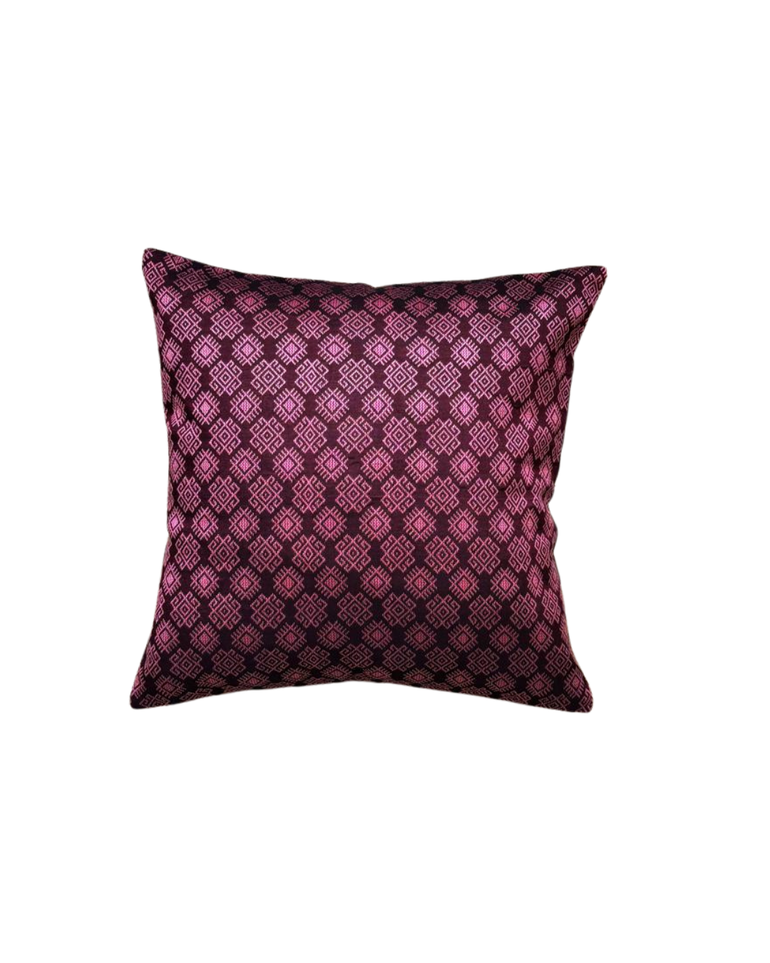 Housse de coussin Kachin bordeaux et rose (RIDA)