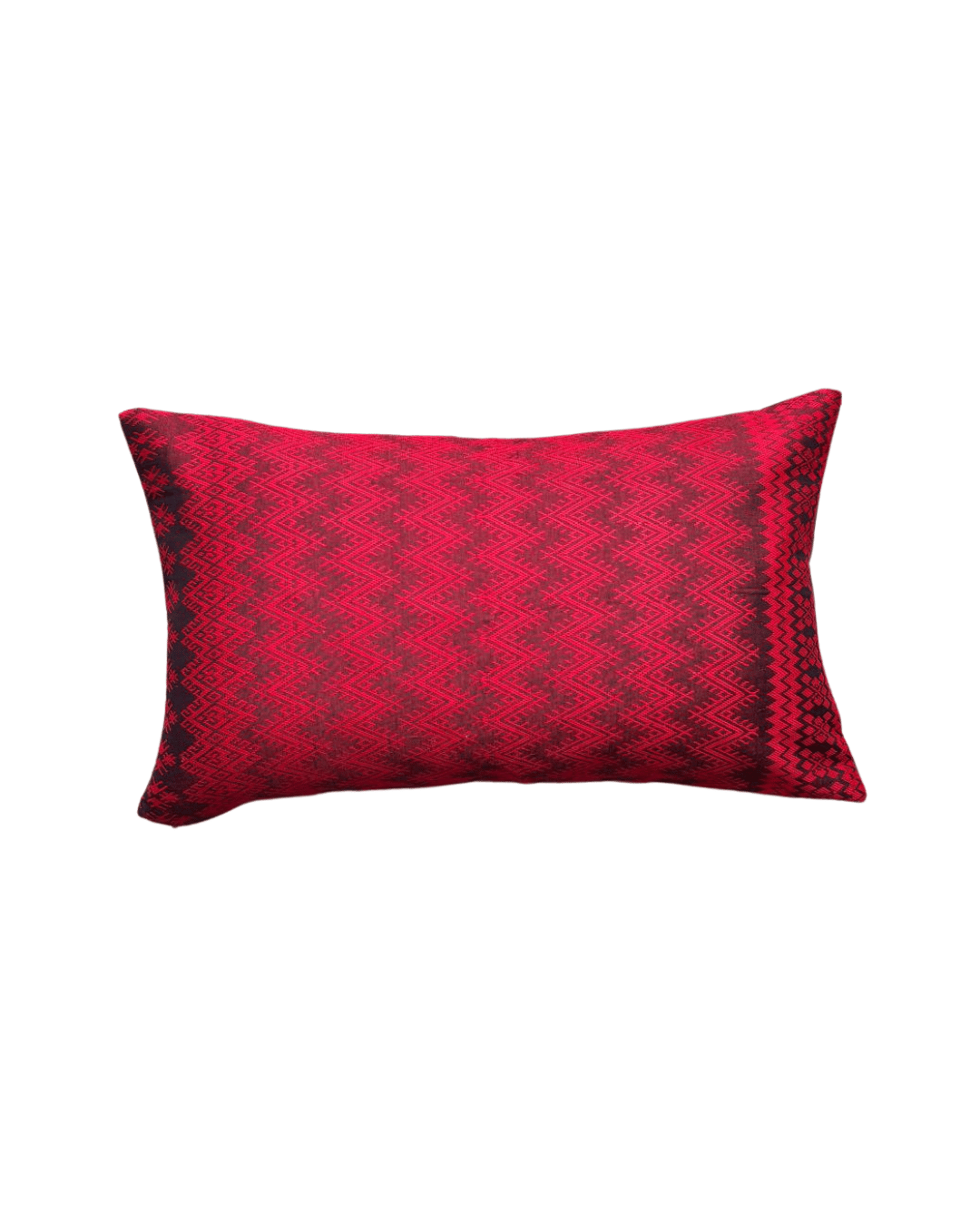 Housse de coussin Kachin bordeaux et rouge