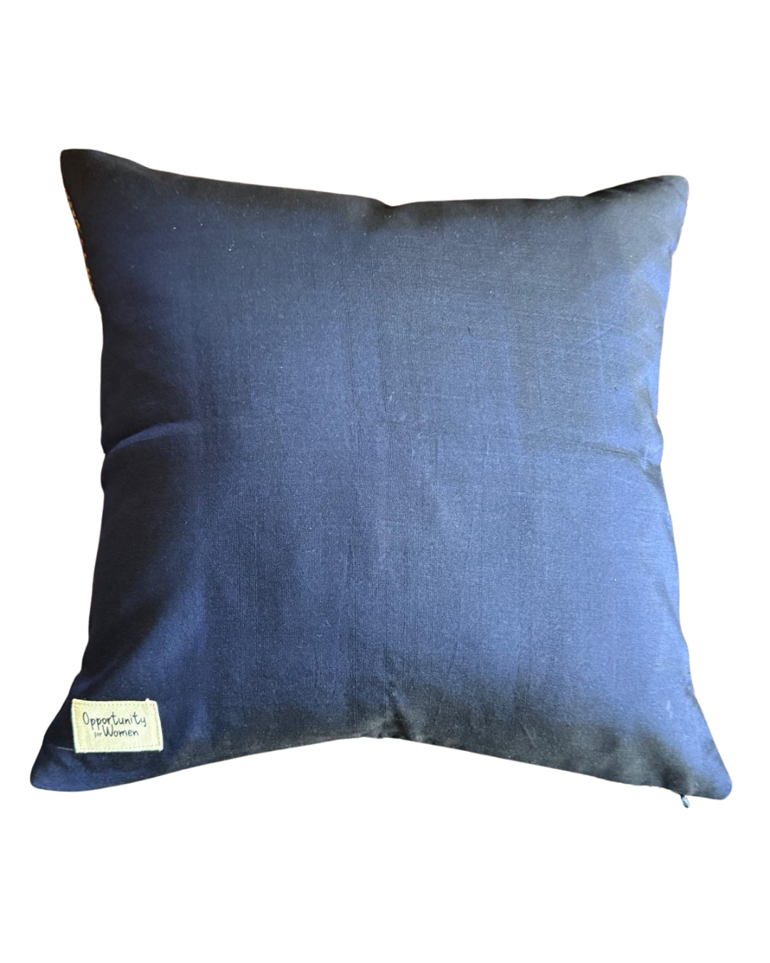 Housse de coussin Kachin bleu marine et orange (RIDA)